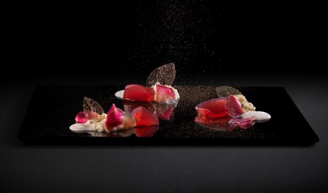 Location de jet privé - Dessert gastronomique élégant.