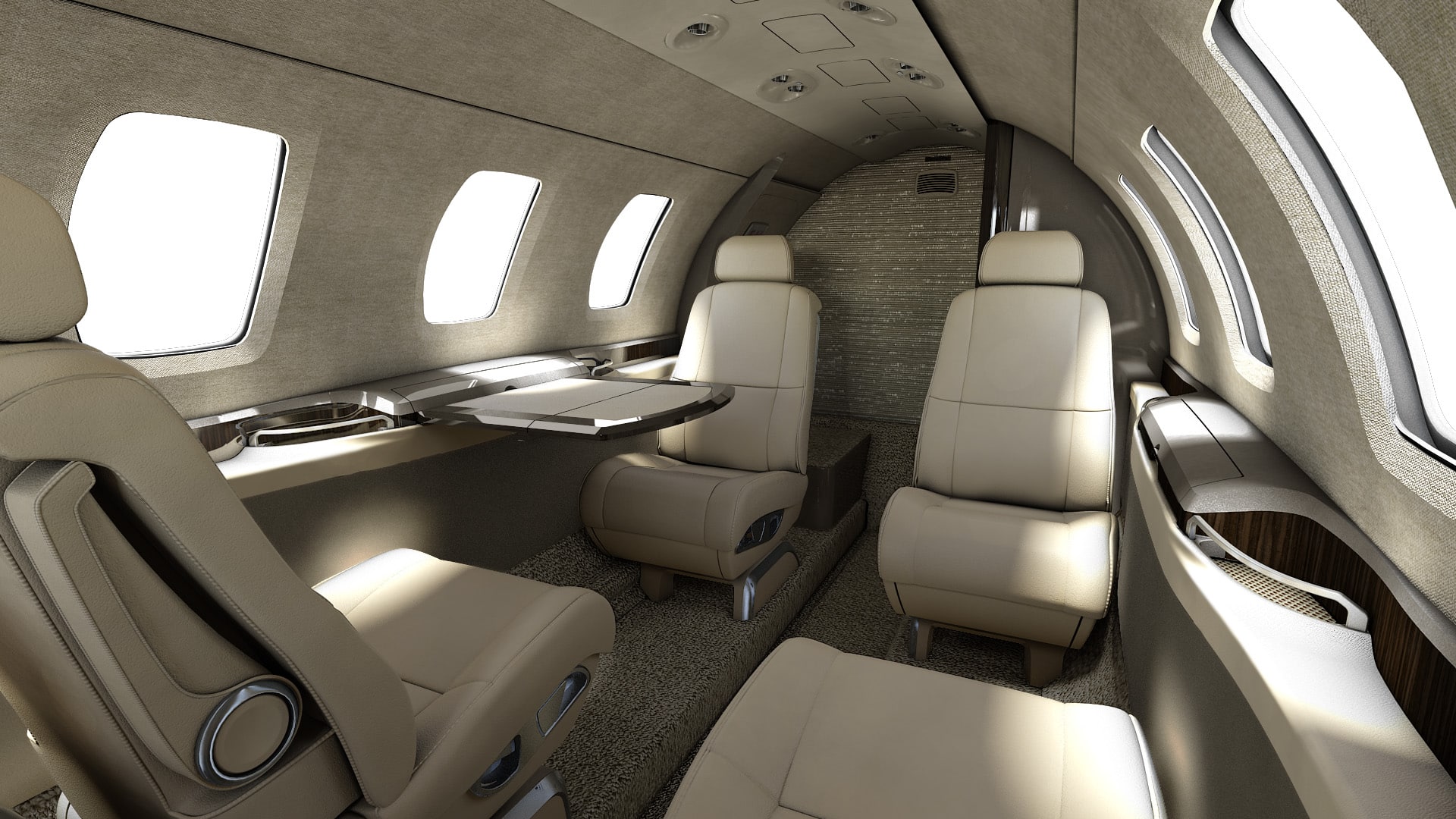 Cessna Citation M2 intérieur cabine beige