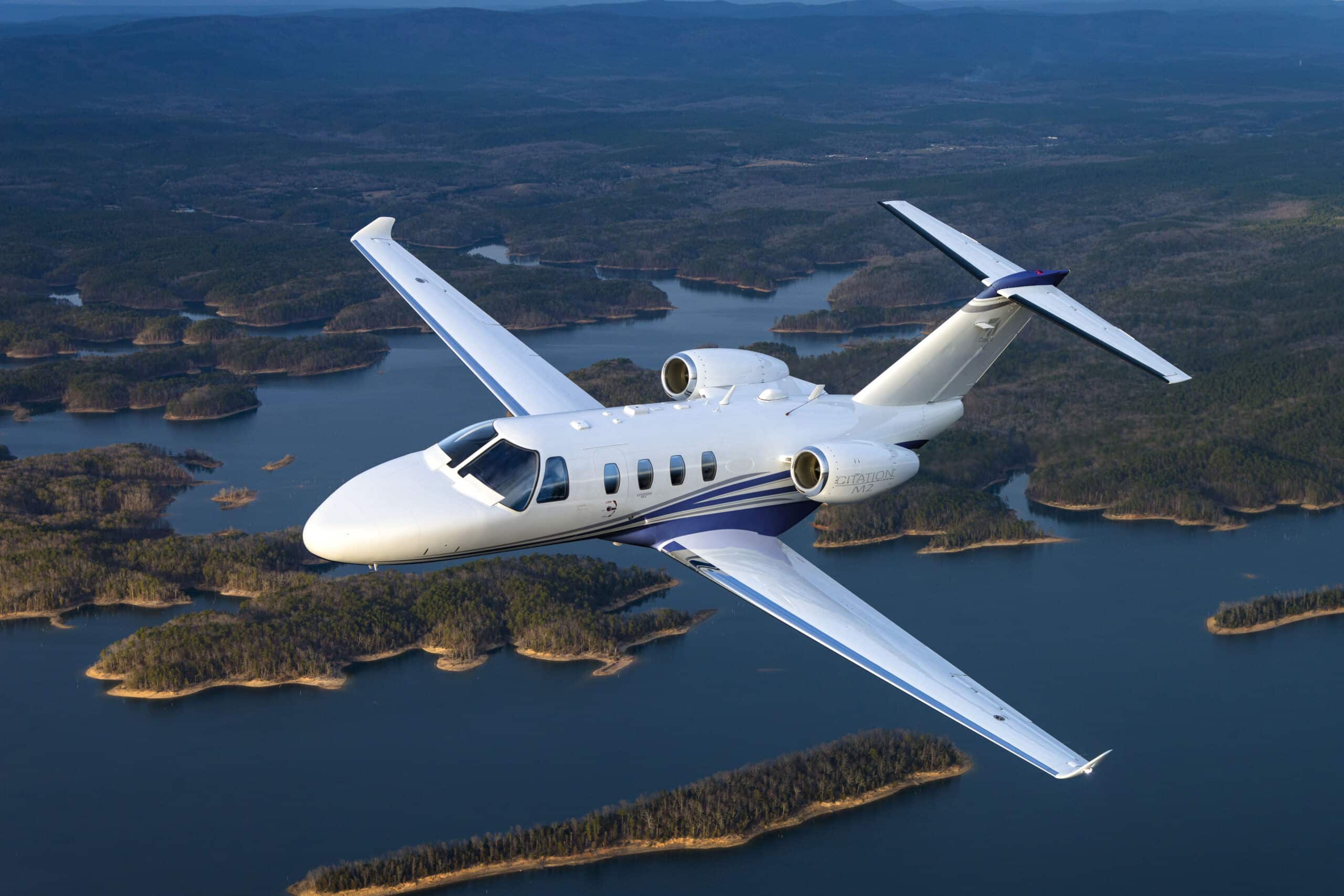 Citation M2 Cessna blanc en vol