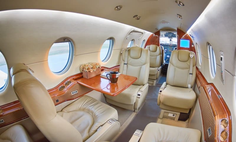 location de jet privé, intérieur luxueux BEECHJET 400