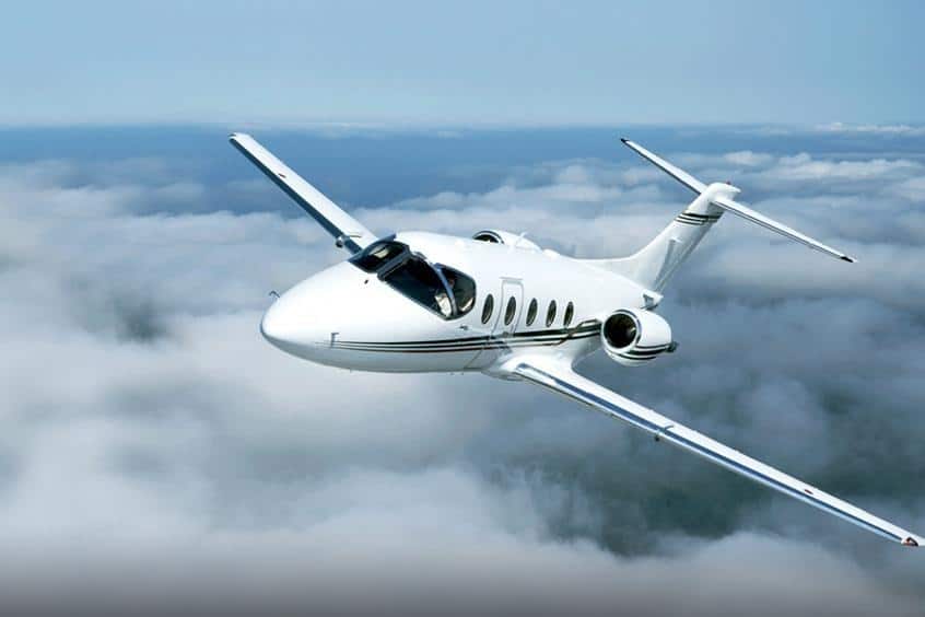 **location jet privé** : Citation VII au coucher du soleil.