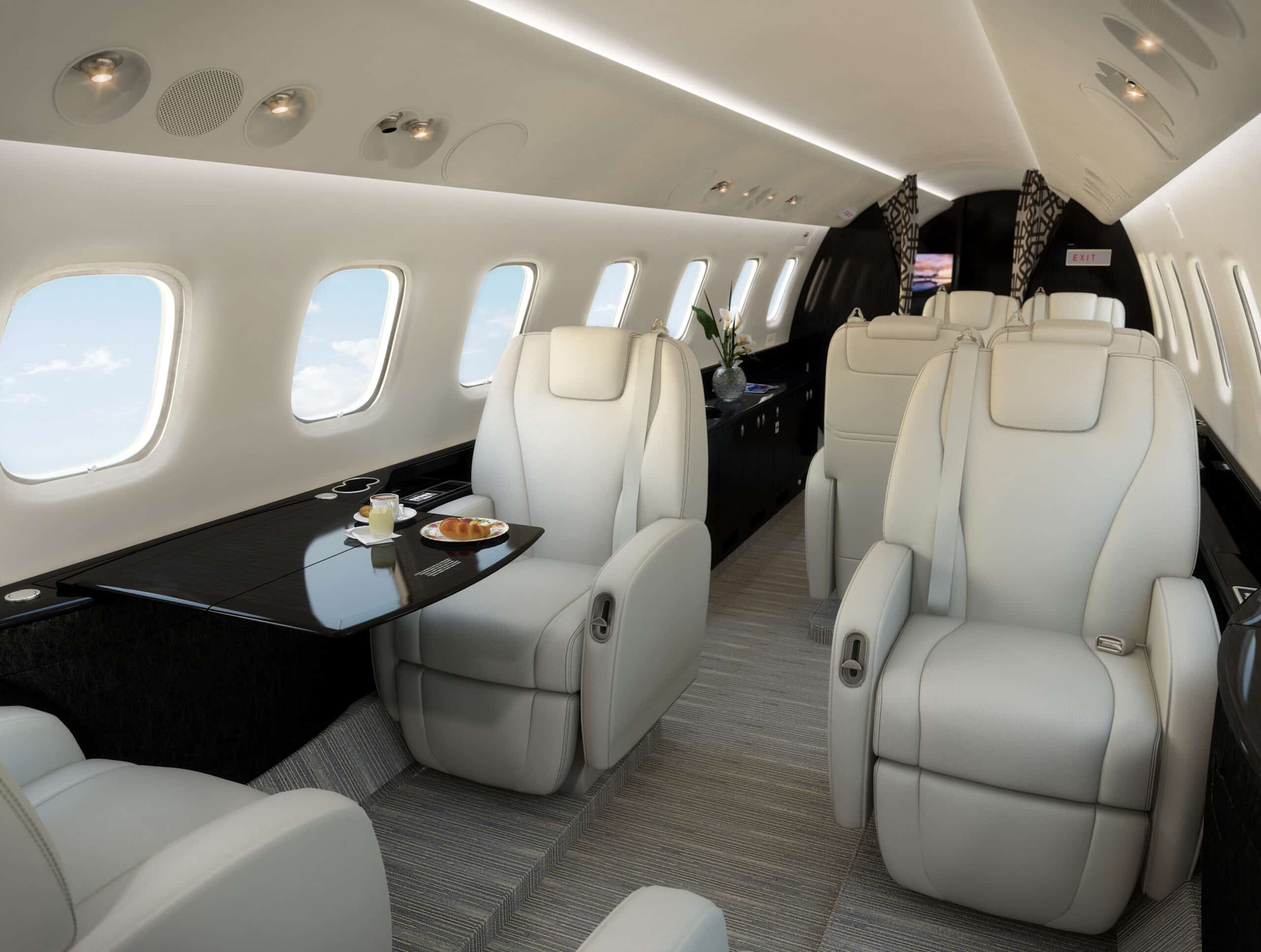 Legacy 650: cabine intérieure blanche