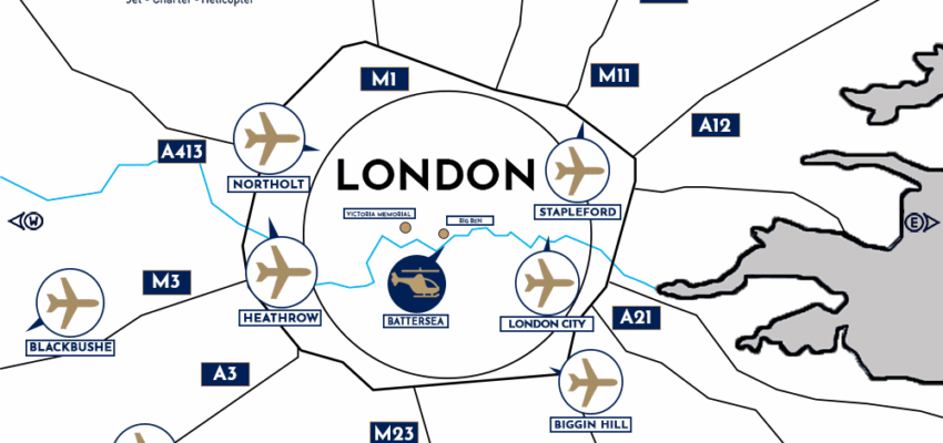 Londres carte aéroportuaire