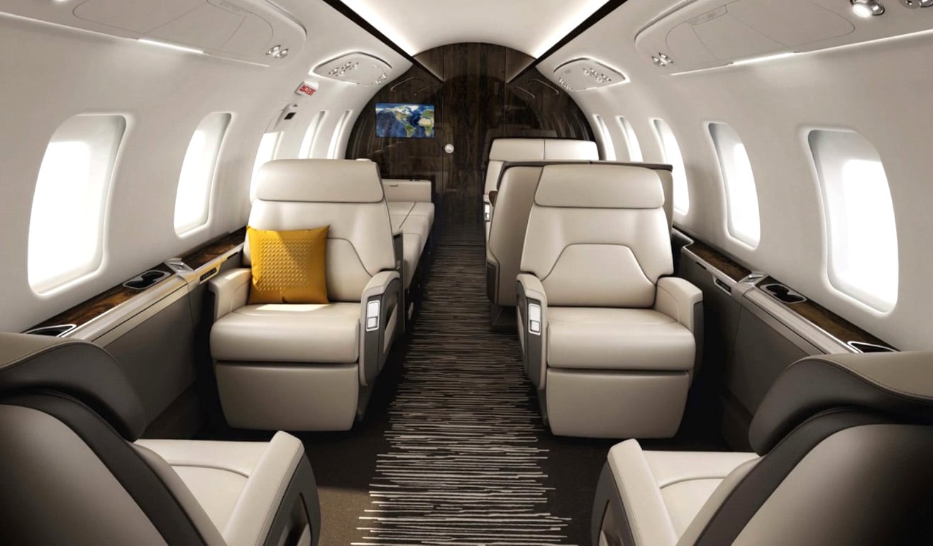 location de jet privé Cabine luxueuse du Challenger 650