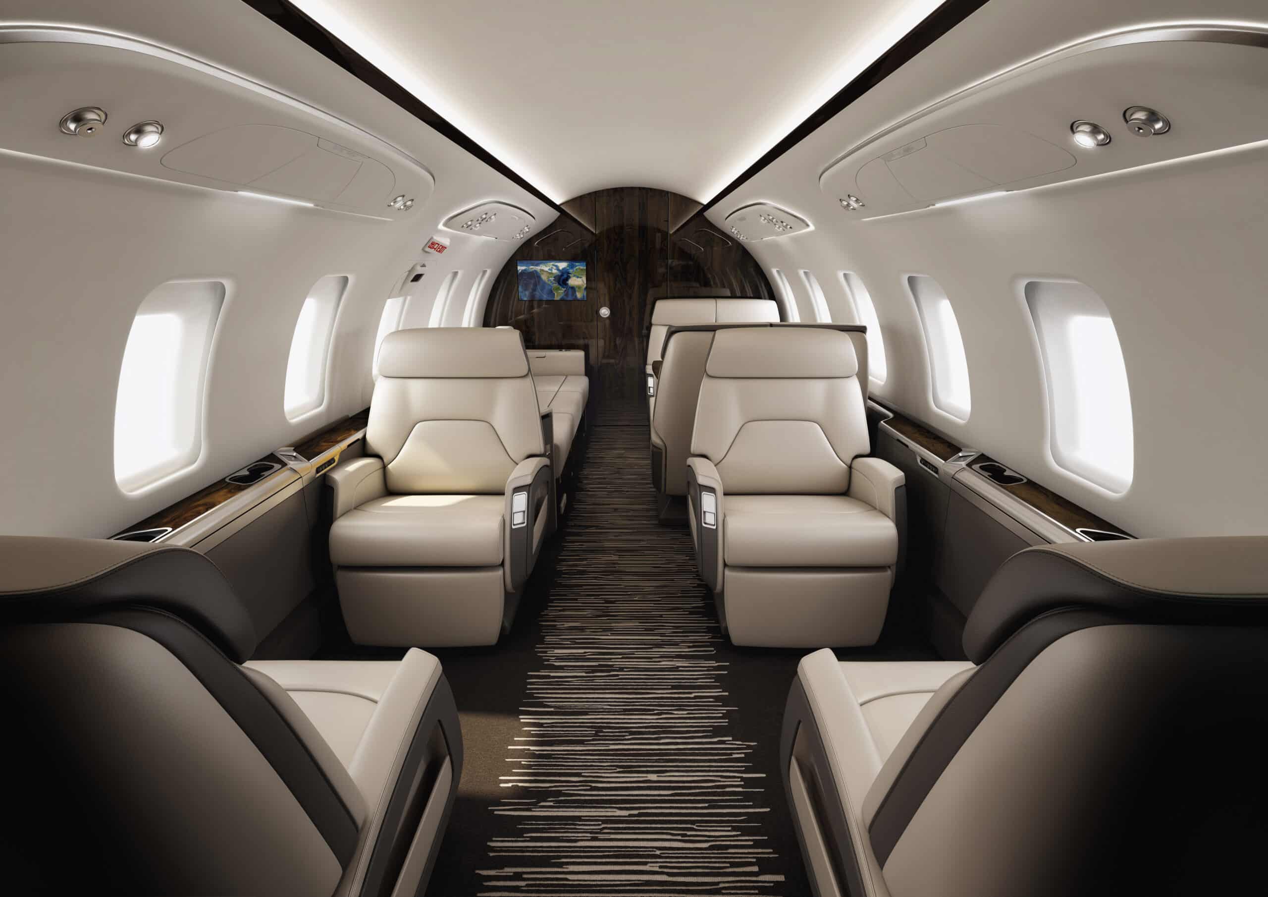 location de jet privé - intérieur luxueux Challenger 650