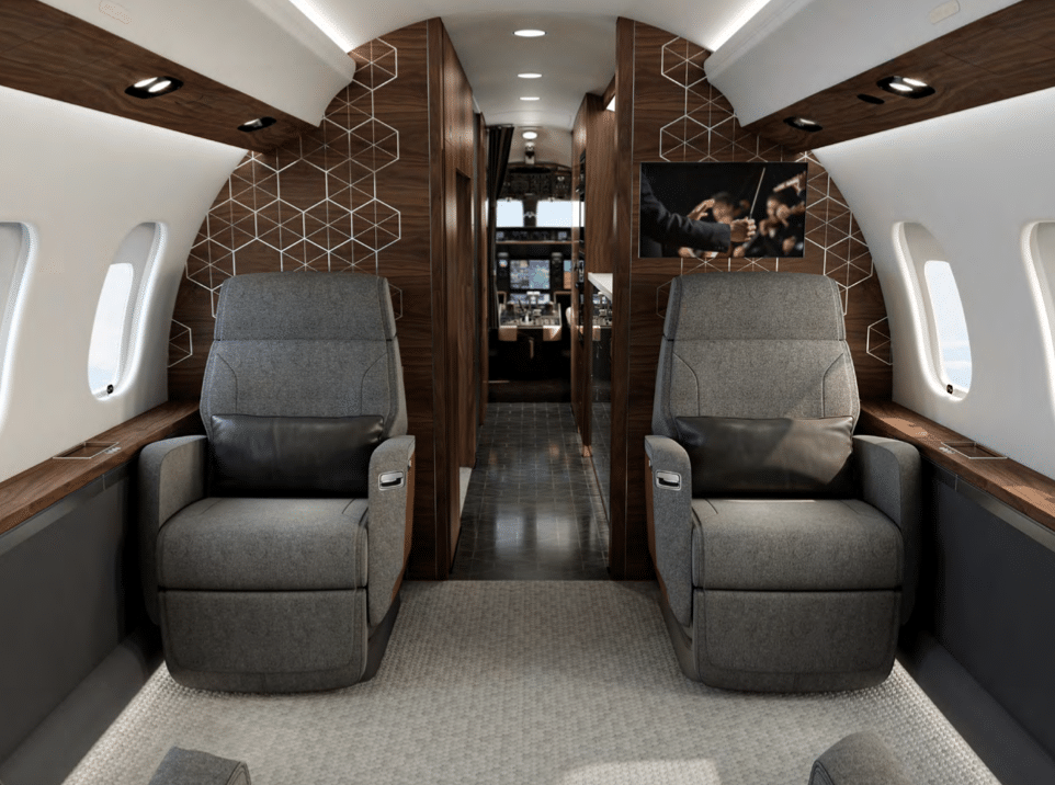 location de jet privé, GLOBAL 6500 intérieur luxueux