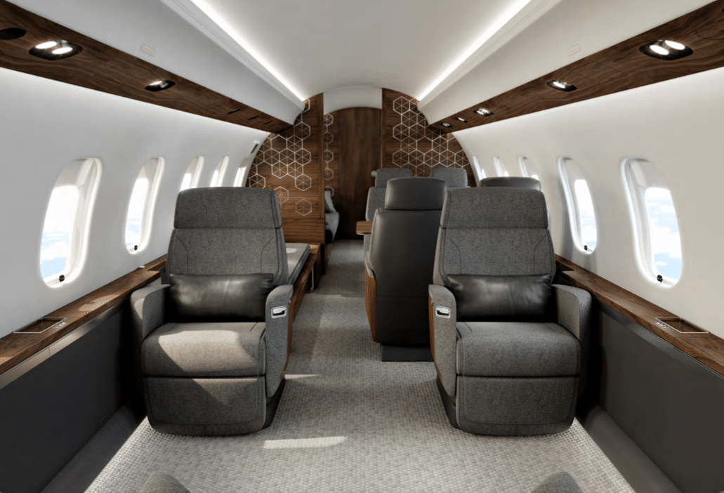 Intérieur du jet privé de luxe GLOBAL 6500