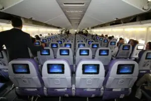 location de jet privé, cabine arrière du Boeing 747-400.